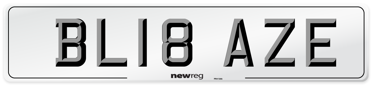 BL18 AZE Number Plate from New Reg